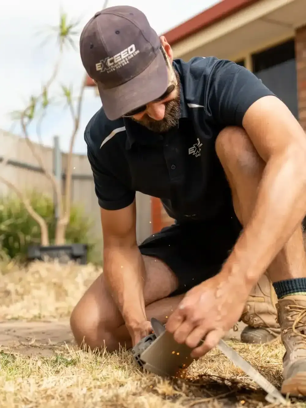 A Hillbank plumber at work on a job